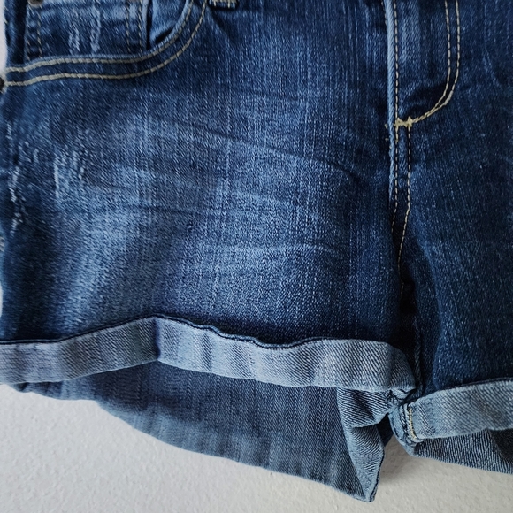 PARIS BLUES Blue Denim Jean Shorts Faded Midwash Blue Jeans Cuffed Hem Size 3 - Picture 3 of 17